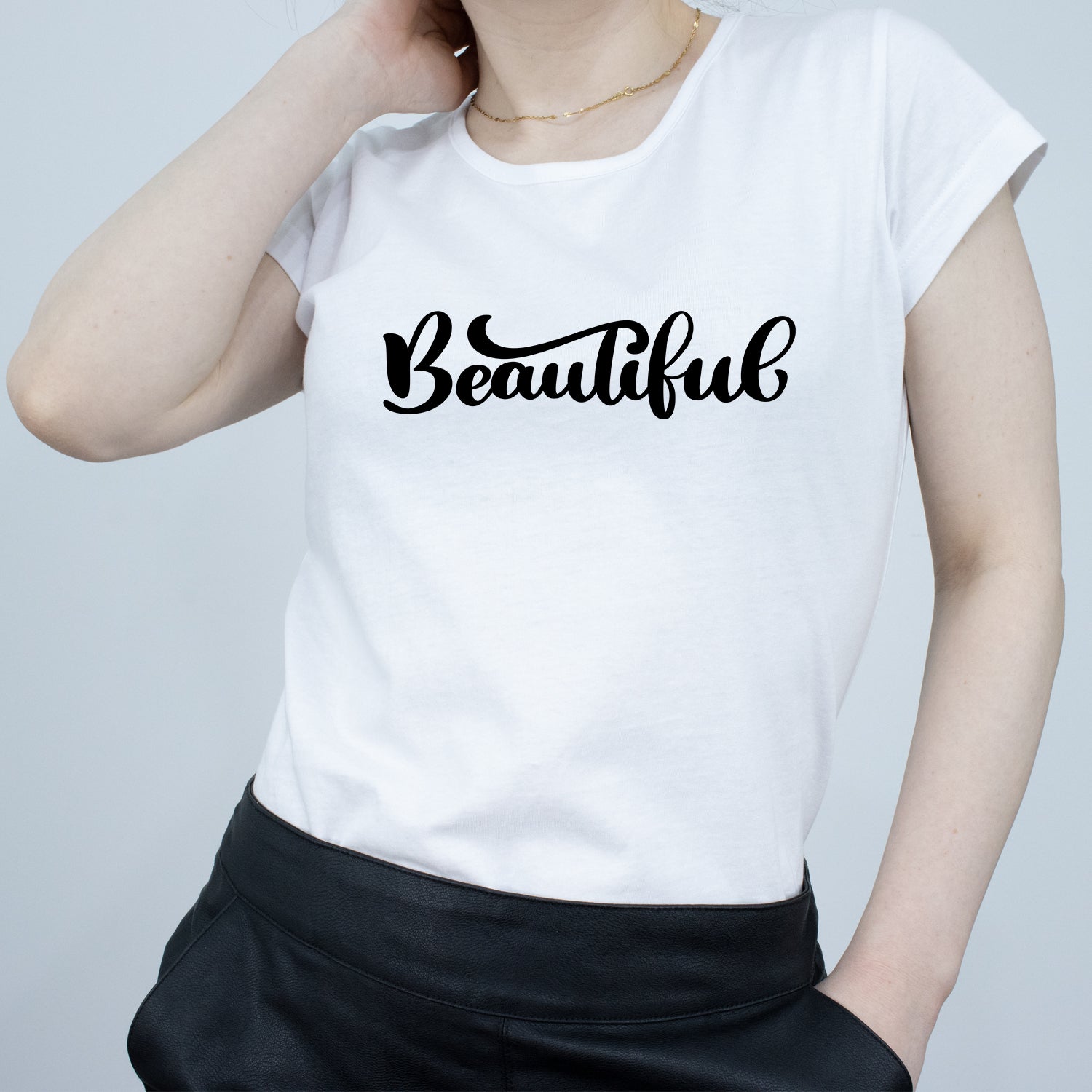 Tricou Alb Dama - Beautiful