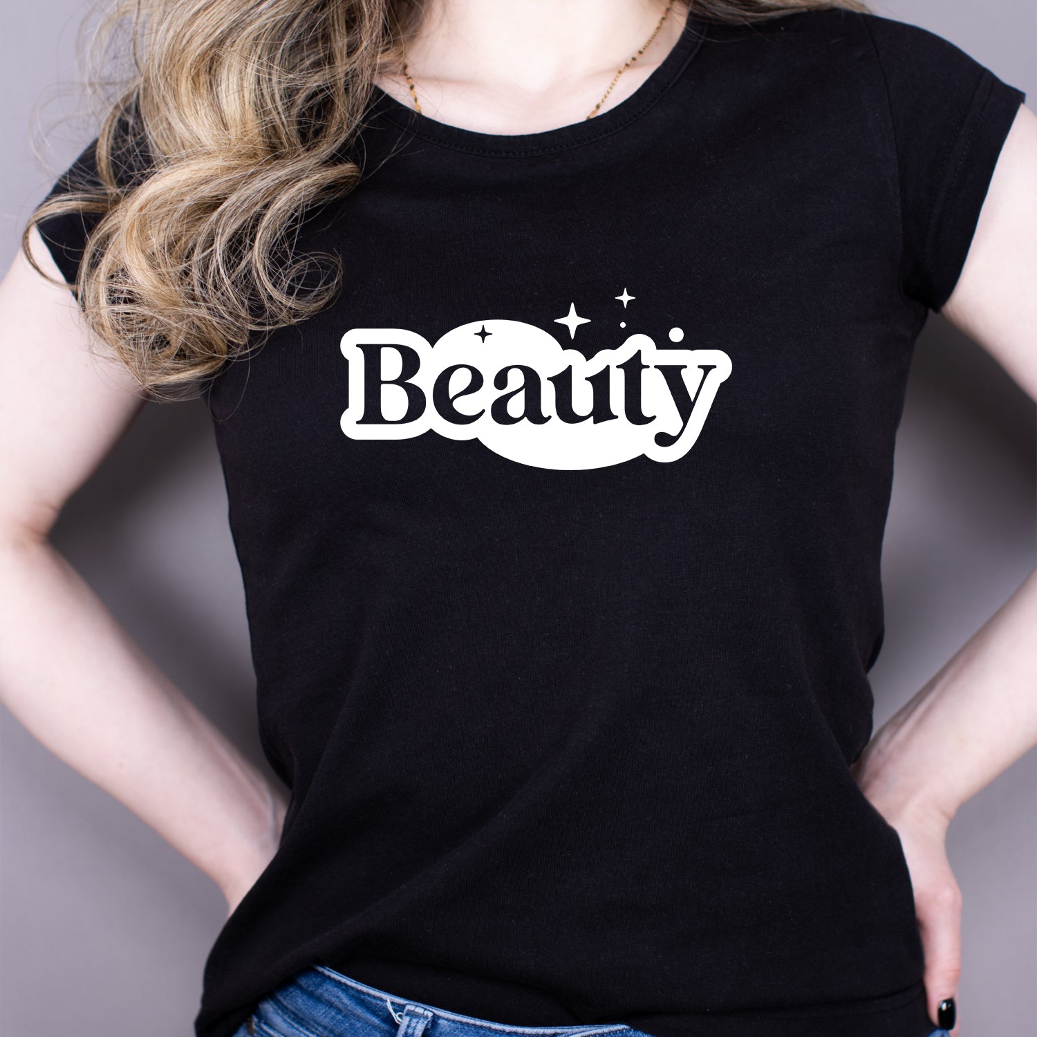 Tricou Negru Dama - Beauty
