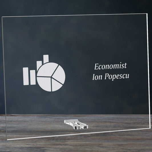 Cadou personalizat placheta din plexiglas - Economist - ghizbi.ro