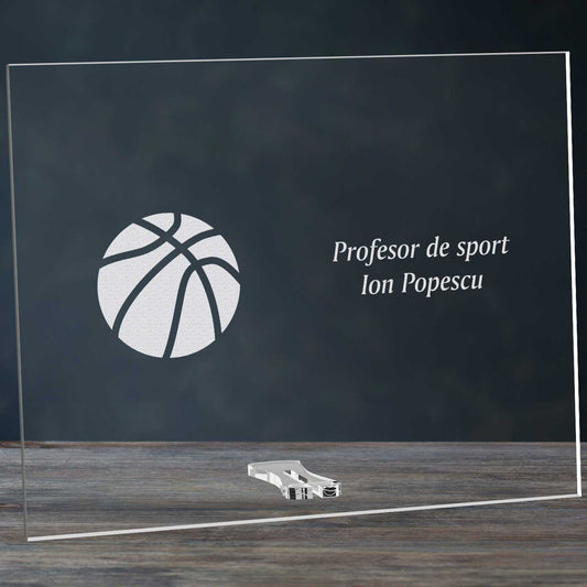 Cadou personalizat placheta din plexiglas - Profesor de sport - ghizbi.ro