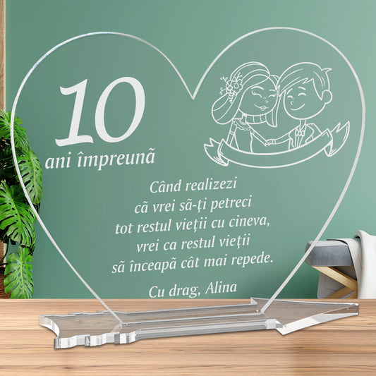 Cadou personalizat placheta plexiglas inima - Pentru tot restul vietii - ghizbi.ro
