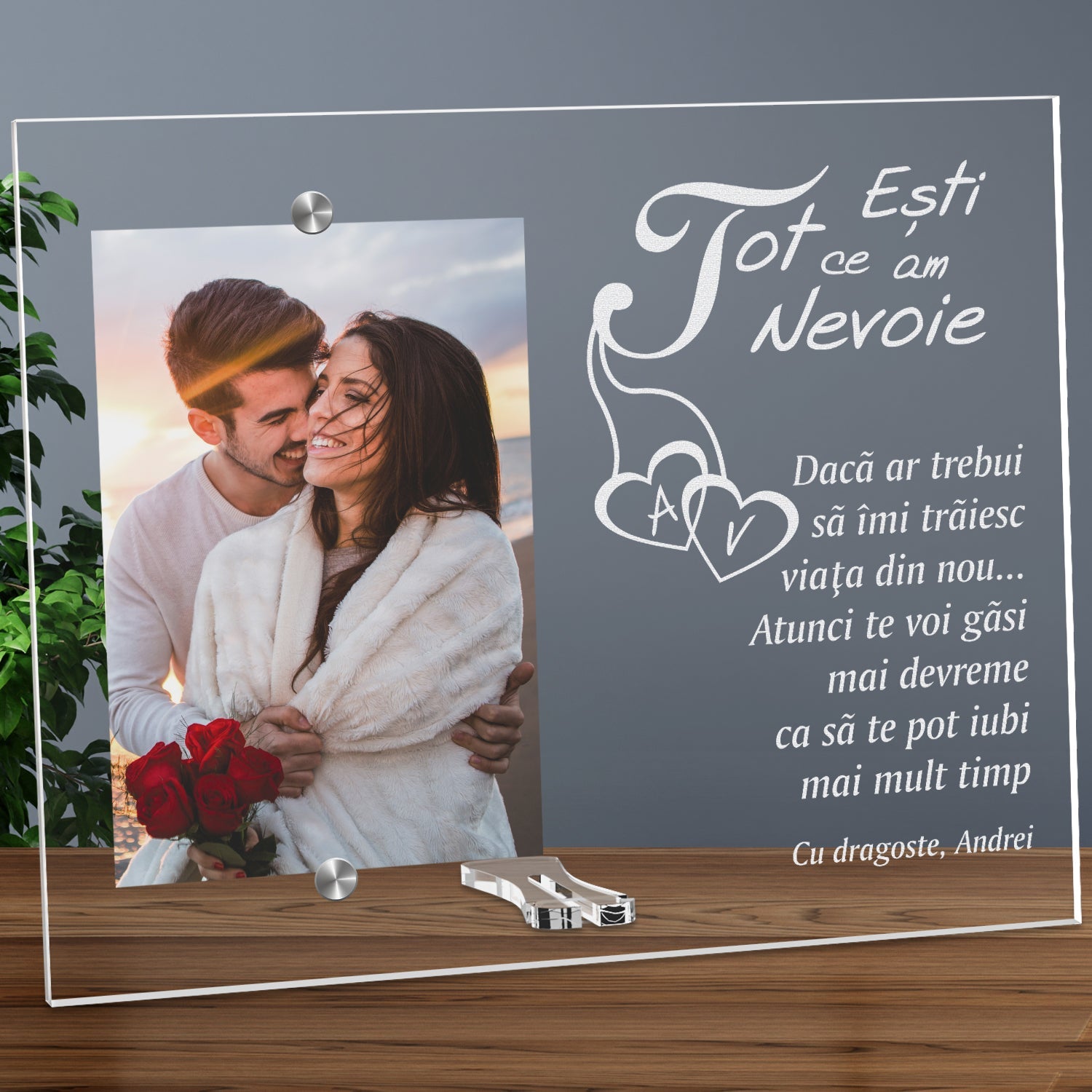 Cadou personalizat rama plexiglas - Esti tot ce am nevoie - ghizbi.ro