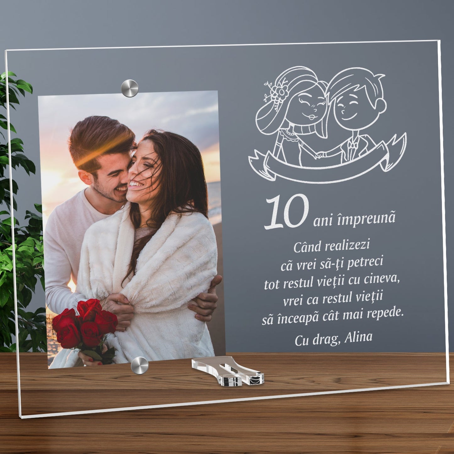 Cadou personalizat rama plexiglas - Pentru tot restul vietii