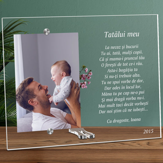 Cadou personalizat rama plexiglas - Poem pentru un tata drag