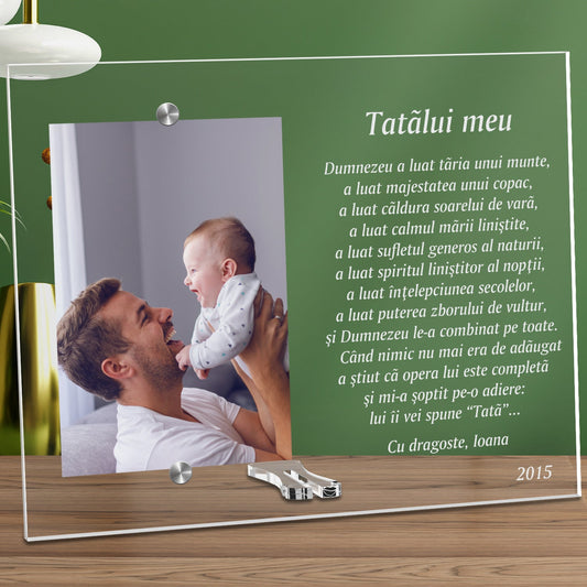 Cadou personalizat rama plexiglas - Poezie pentru un tata drag