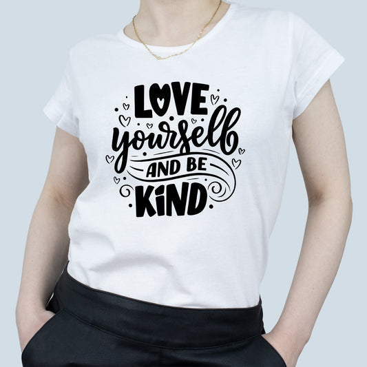 Tricou Alb Dama - Love Yourself And Be Kind