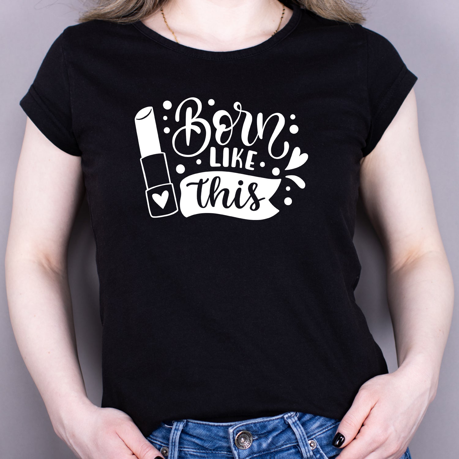 Tricou Negru Dama - Born Like This