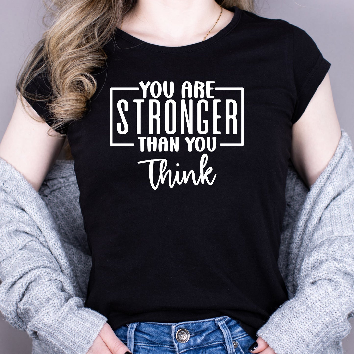 Tricou Negru Dama - You Are Stronger Than You Think