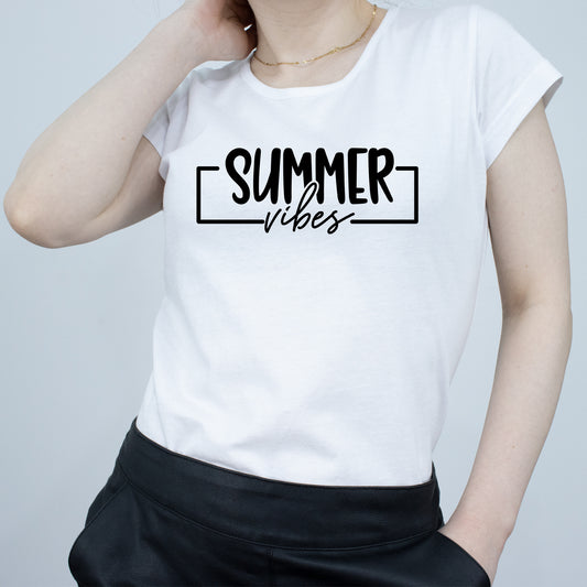 Tricou Alb Dama - Summer Vibes