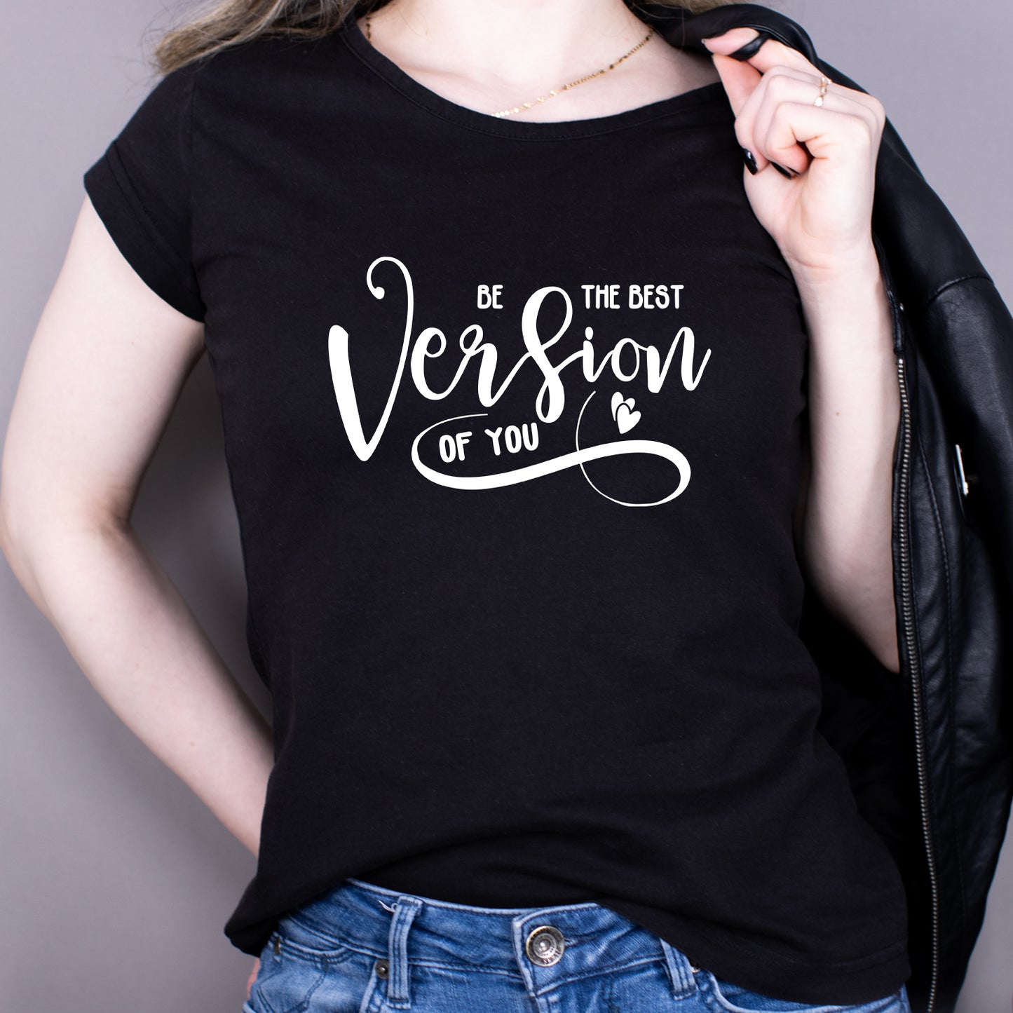 Tricou Negru Dama - Be The Best Version Of You