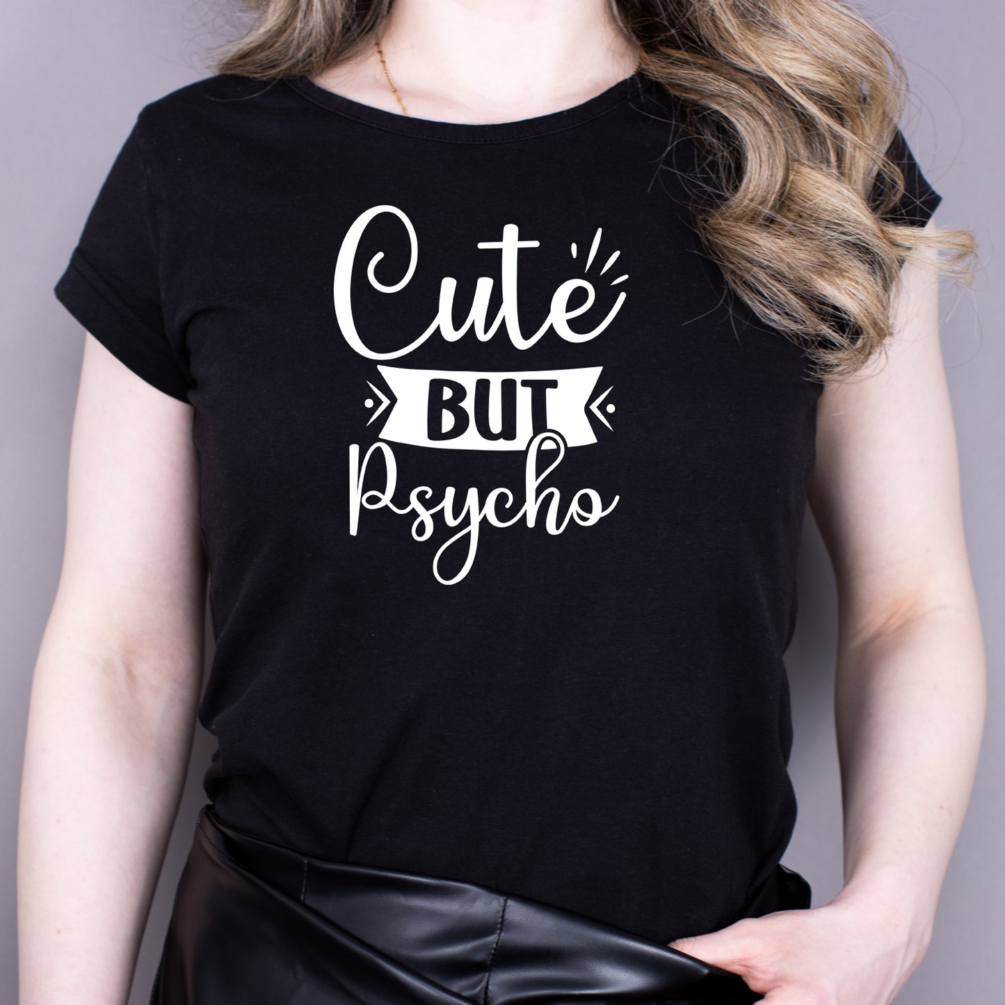 Tricou Negru Dama - Cute But Psycho