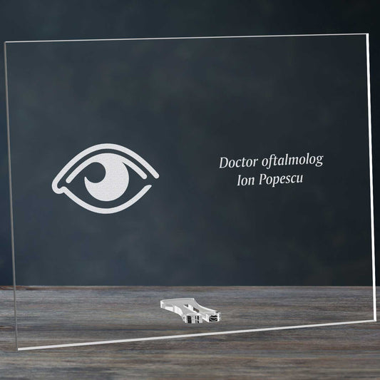 Cadou personalizat placheta din plexiglas - Doctor oftalmolog - ghizbi.ro