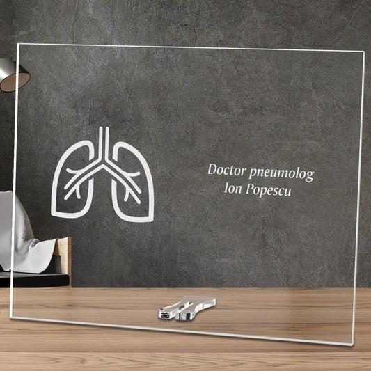 Cadou personalizat placheta din plexiglas - Doctor pneumolog - ghizbi.ro