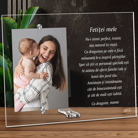 Cadou personalizat rama plexiglas - Pentru fetita mea - ghizbi.ro
