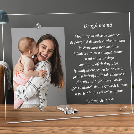 Cadou personalizat rama plexiglas - Poem pentru mama - ghizbi.ro