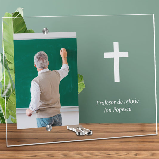 Cadou personalizat rama plexiglas - Profesor de religie - ghizbi.ro