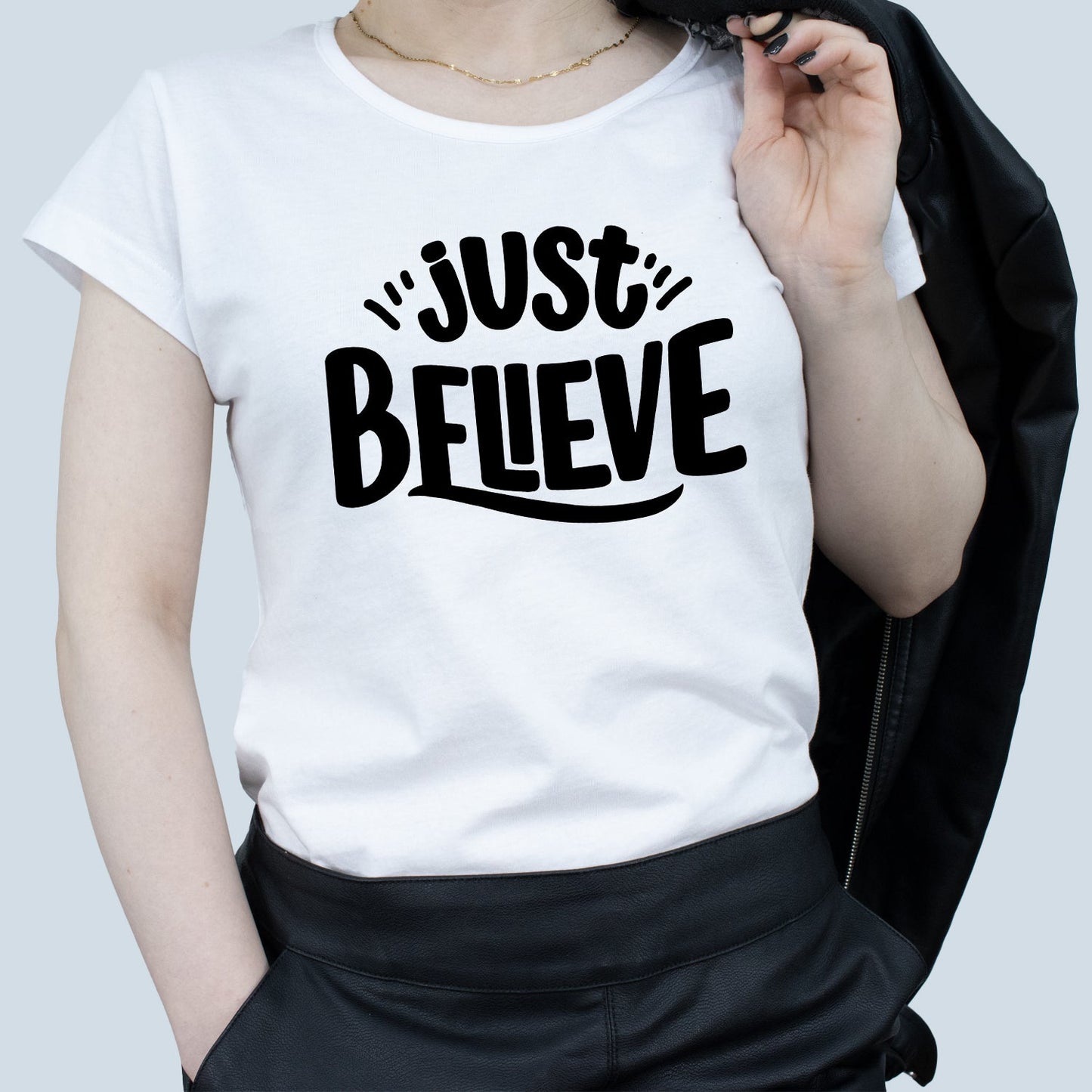 Tricou Alb Dama - Just Believe