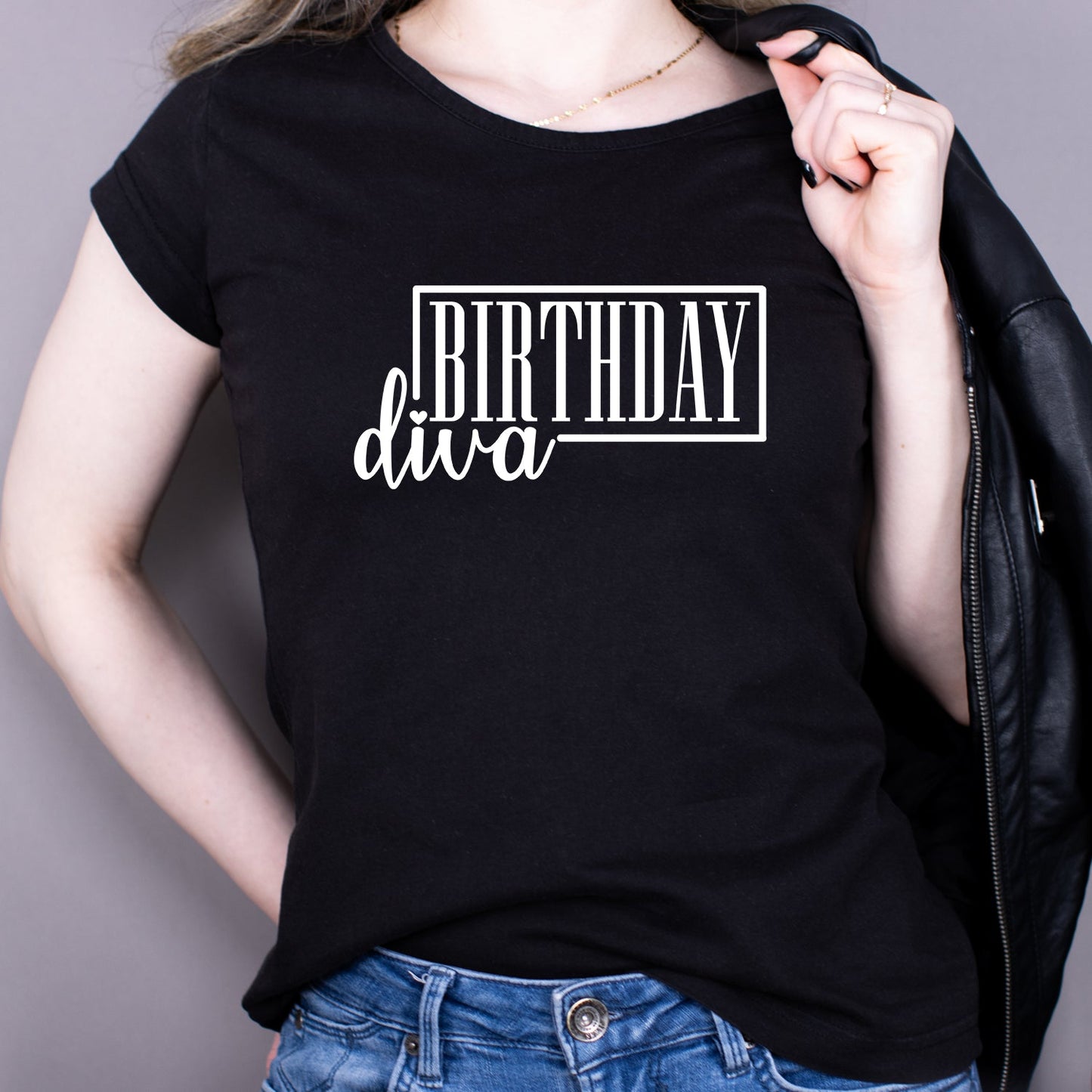 Tricou Negru Dama - Birthday Diva