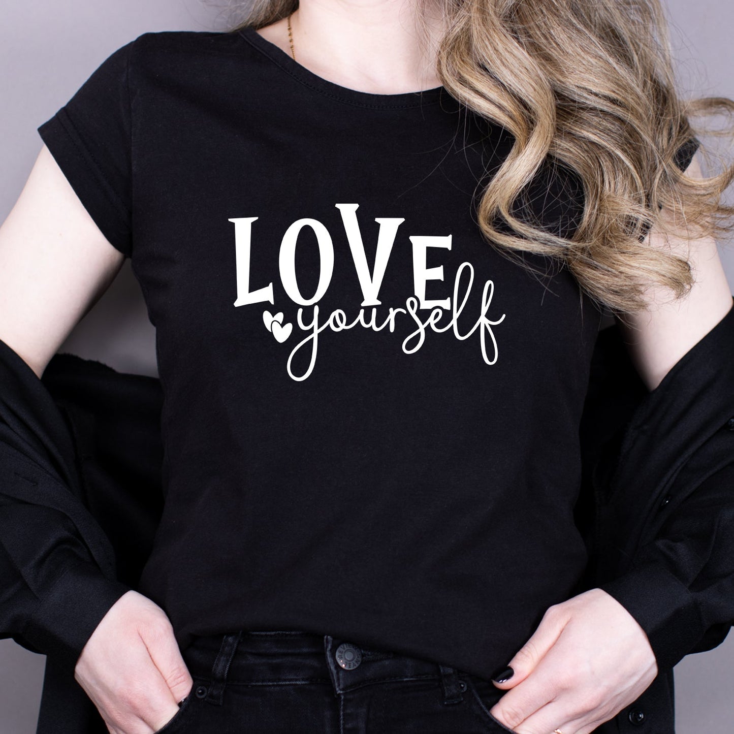 Tricou Negru Dama - Love Yourself