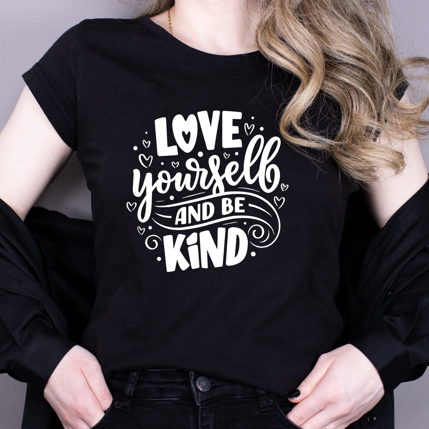 Tricou Negru Dama - Love Yourself And Be Kind