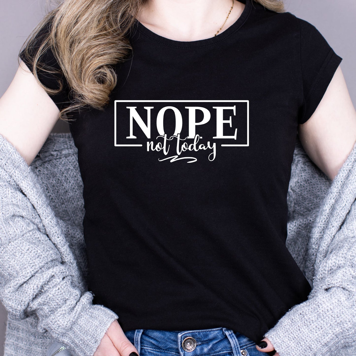 Tricou Negru Dama - Nope Not Today